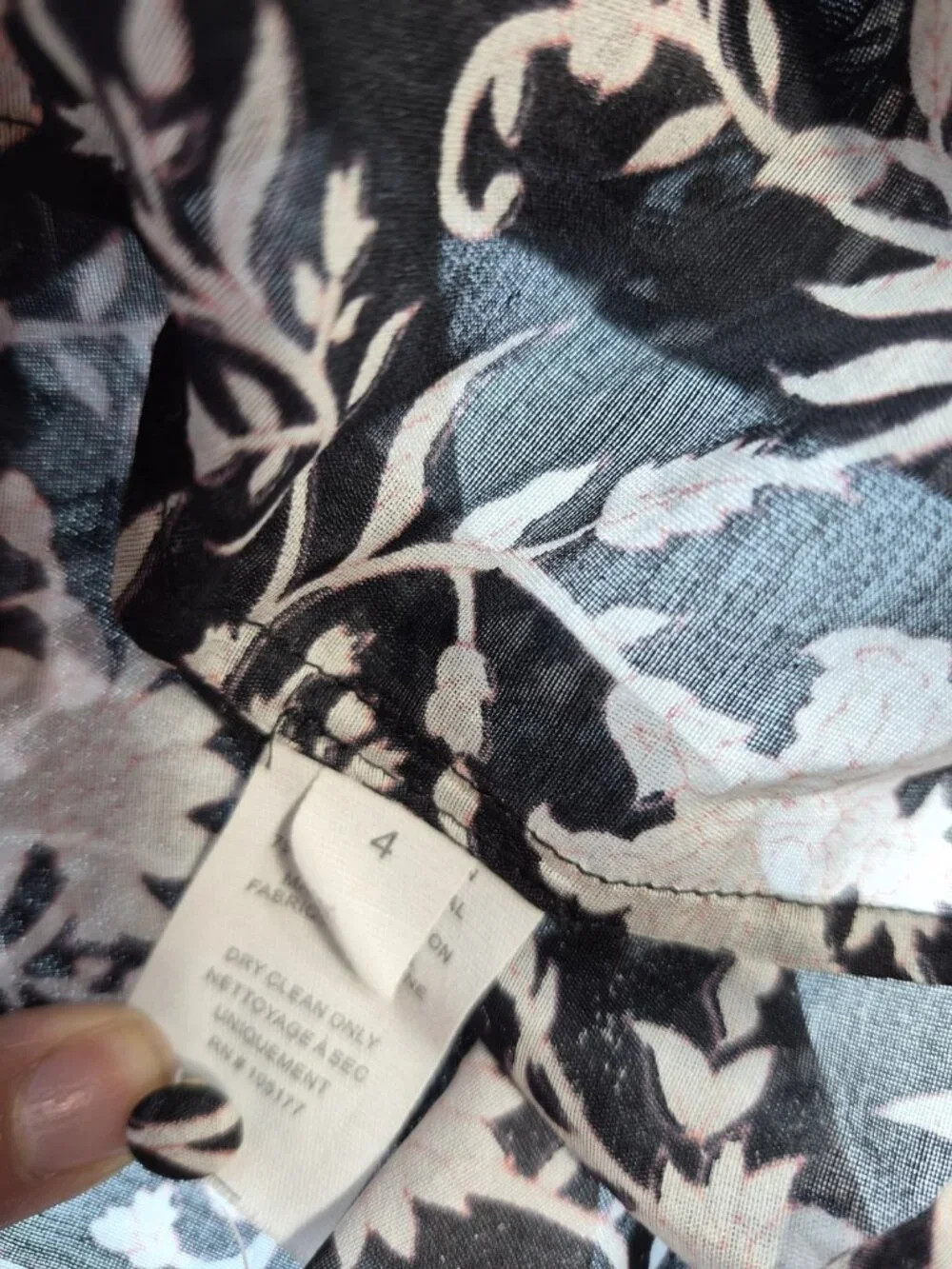 Ulla Johnson Posey Floral Silk Cotton Puff Sleeve Blouse Top Black White Sz 4